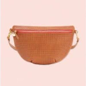 Clare V Grande Fanny - Cuoio Perf with Red Zipper